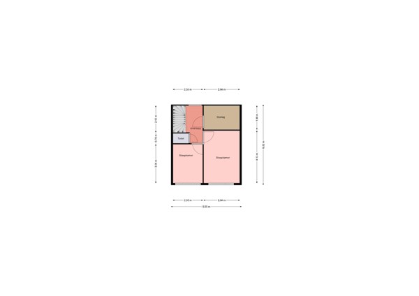Floorplan - Vermeerstraat 152, 2525 VN Den Haag